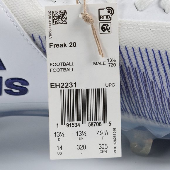 Adidas Freak 20 \'White Purple\' EH2231 Football Cleats size 9.5 and 14